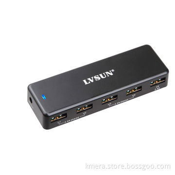 36W Portable Mobile Phone Charger w/5 Independent USB Ports/Charge 5 iPhone or 3 iPad SimultaneousNew
